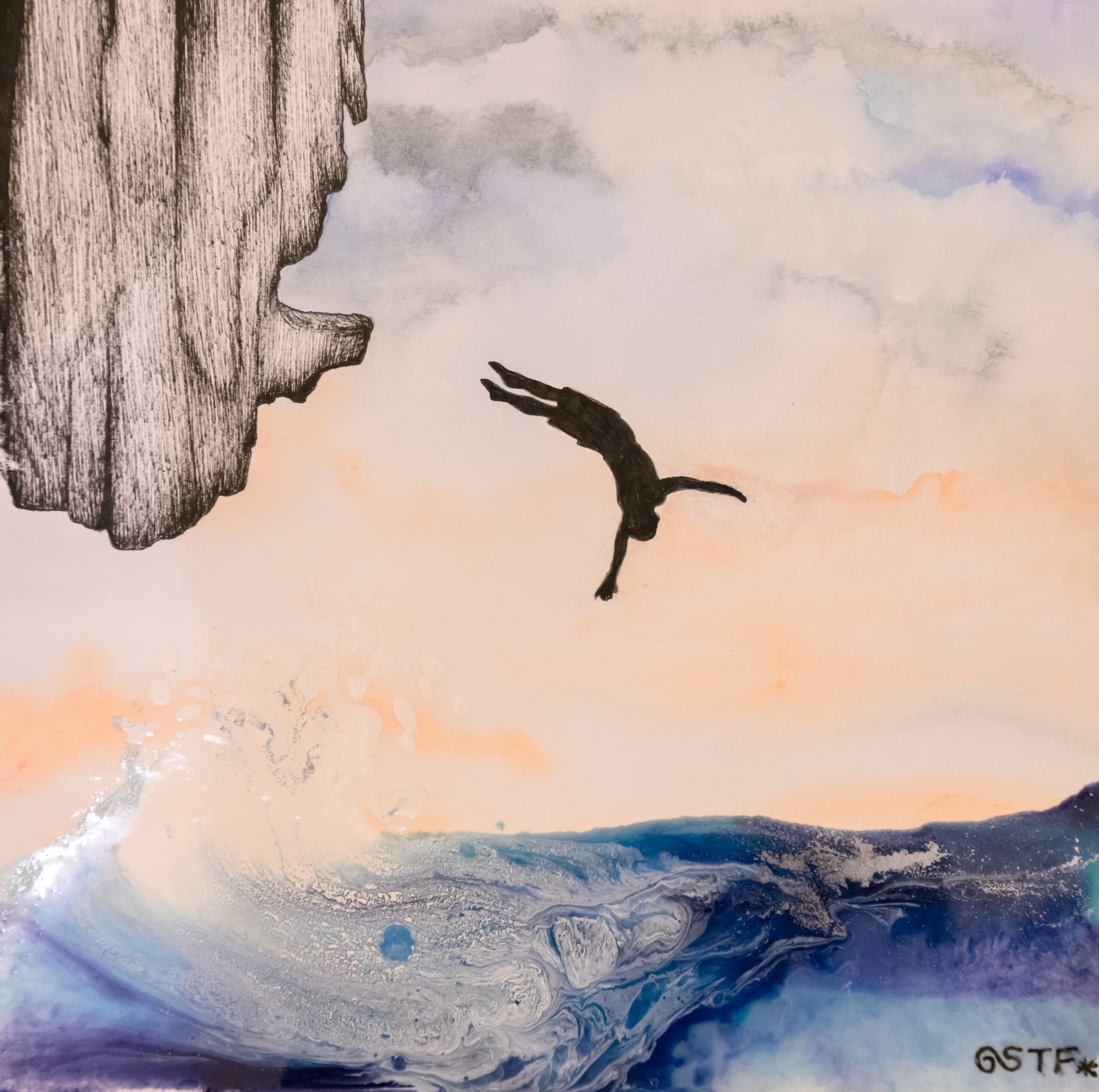 Illustration symbolisant le saut et la confiance